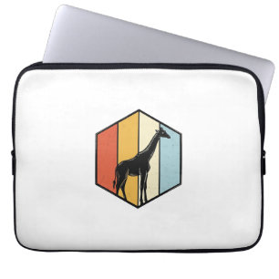 Vintage Giraffe Geometric Safari Vector Shirt_1 Laptop Sleeve