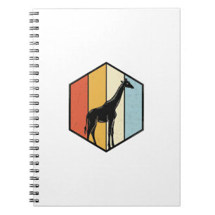 Vintage Giraffe Geometric Safari Vector Shirt_1 Notebook