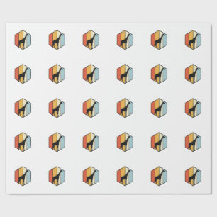 Vintage Giraffe Geometric Safari Vector Shirt_1 Wrapping Paper
