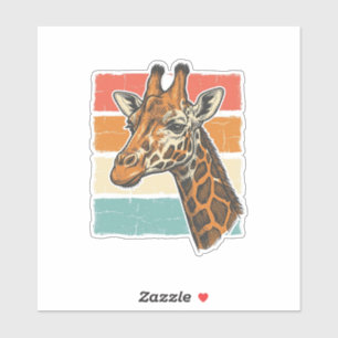 Vintage Giraffe Head Retro Sunset Vector Design_1