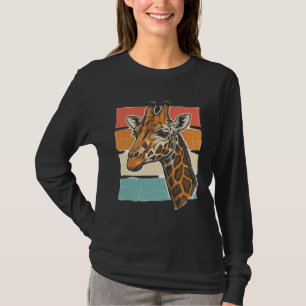 Vintage Giraffe Head Retro Sunset Vector Design_1 T-Shirt