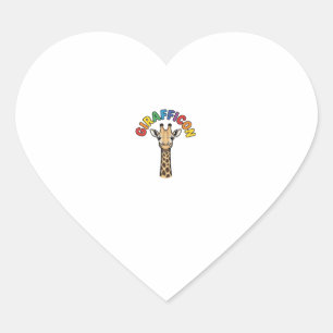 Vintage Giraffe Icon Cute Animal Shirt Design_1 Heart Sticker