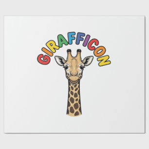 Vintage Giraffe Icon Cute Animal Shirt Design_1 Wrapping Paper