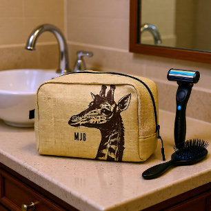 Vintage Giraffe Illustration Dopp Kit