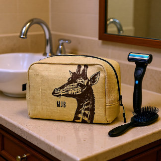 Vintage Giraffe Illustration Dopp Kit