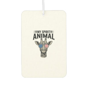 Vintage Giraffe Spirit Animal Patriotic Shirt Desi Car Air Freshener