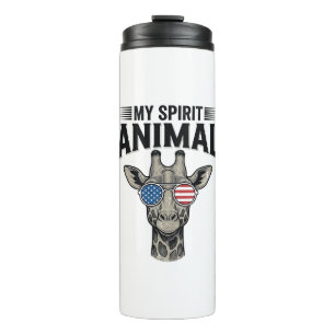 Vintage Giraffe Spirit Animal Patriotic Shirt Desi Thermal Tumbler
