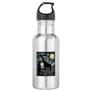 Vintage Giraffe Starry Night Engraving Shirt_1 532 Ml Water Bottle