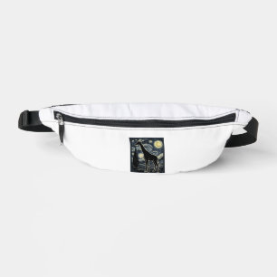 Vintage Giraffe Starry Night Engraving Shirt_1 Bum Bags