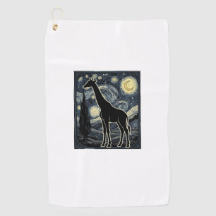 Vintage Giraffe Starry Night Engraving Shirt_1 Golf Towel