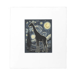 Vintage Giraffe Starry Night Engraving Shirt_1 Notepad