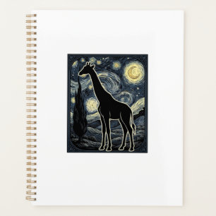 Vintage Giraffe Starry Night Engraving Shirt_1 Planner