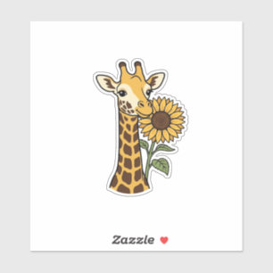 Vintage Giraffe Sunflower Vector Design_1