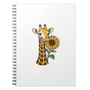 Vintage Giraffe Sunflower Vector Design_1 Notebook