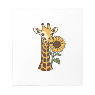 Vintage Giraffe Sunflower Vector Design_1 Notepad