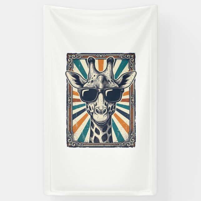 Vintage Giraffe Sunglasses Banner (Vertical)