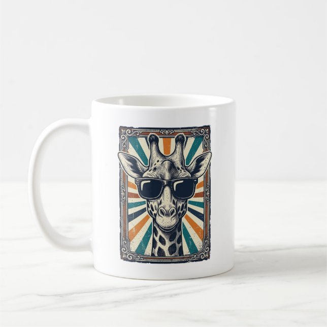 Vintage Giraffe Sunglasses Coffee Mug (Left)