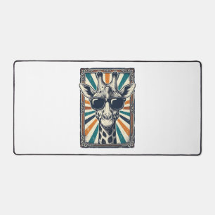 Vintage Giraffe Sunglasses Desk Mat
