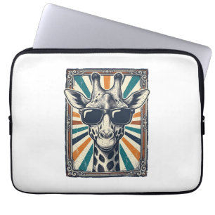 Vintage Giraffe Sunglasses Laptop Sleeve