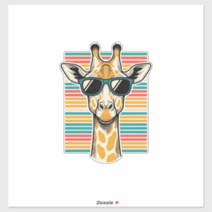 Vintage Giraffe Sunglasses Retro Stripe Vector Des