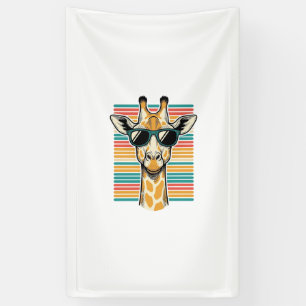 Vintage Giraffe Sunglasses Retro Stripe Vector Des Banner