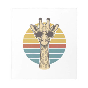 Vintage Giraffe Sunglasses Retro Sunset Vector Des Notepad
