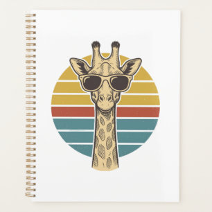 Vintage Giraffe Sunglasses Retro Sunset Vector Des Planner