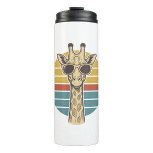 Vintage Giraffe Sunglasses Retro Sunset Vector Des Thermal Tumbler
