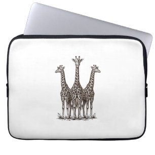 Vintage Giraffe Sunset Engraving Safari Shirt_1 Laptop Sleeve