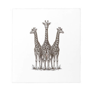 Vintage Giraffe Sunset Engraving Safari Shirt_1 Notepad