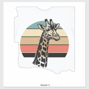 Vintage Giraffe Sunset Safari Vector Shirt Design
