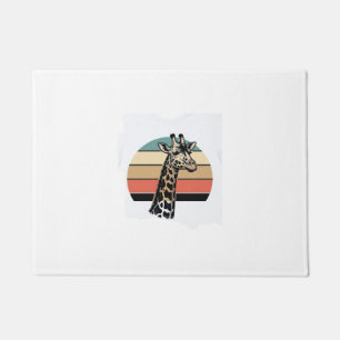 Vintage Giraffe Sunset Safari Vector Shirt Design Doormat