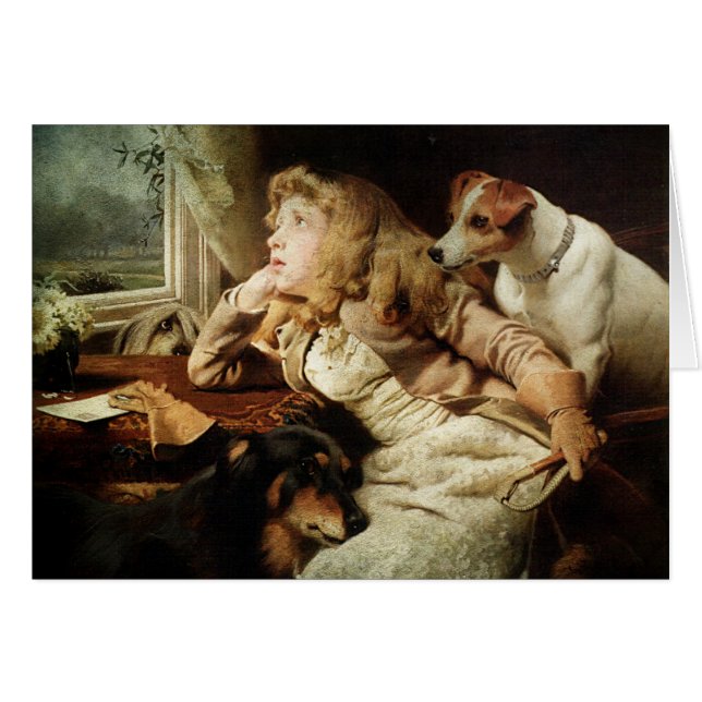 Vintage Girl and Two Dogs (Front Horizontal)
