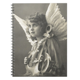 Vintage Girl Angel Symbol of Hope 1900s Anchor Notebook