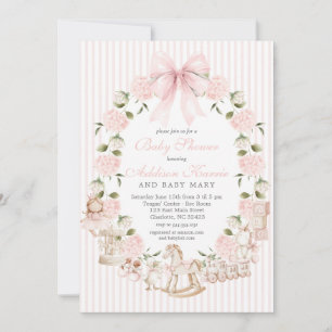 Vintage Girl Baby Shower, Baby girl toys Invitation