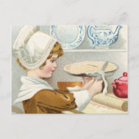VINTAGE GIRL BAKING PIE