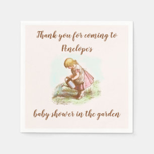  Vintage Girl Child Baby Shower in the Garden  Napkin