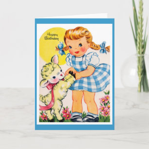 Vintage girl greeting card