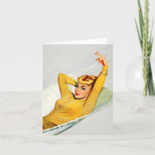 Vintage "Girl in Hammock" Note Card