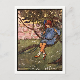 Vintage Girl in Tree by Florence Harrison Postcard