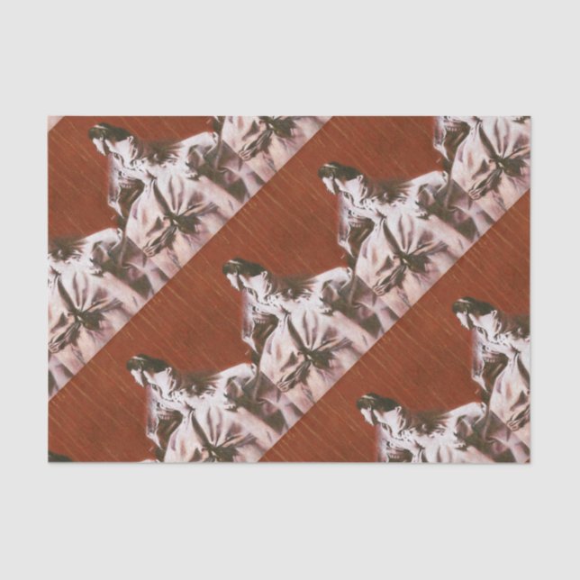 Vintage girl in white Wedding Wrapping Tissue Paper (Front)