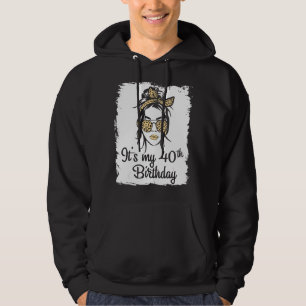 Vintage Girl It's My 40th Birthday Happy To Me 40 Hoodie