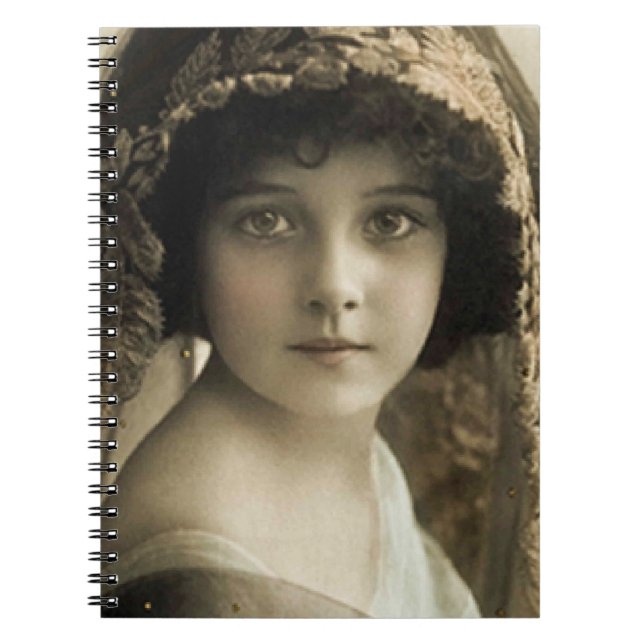 vintage girl journal spiral notebook (Front)