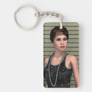 Vintage Girl Key Ring