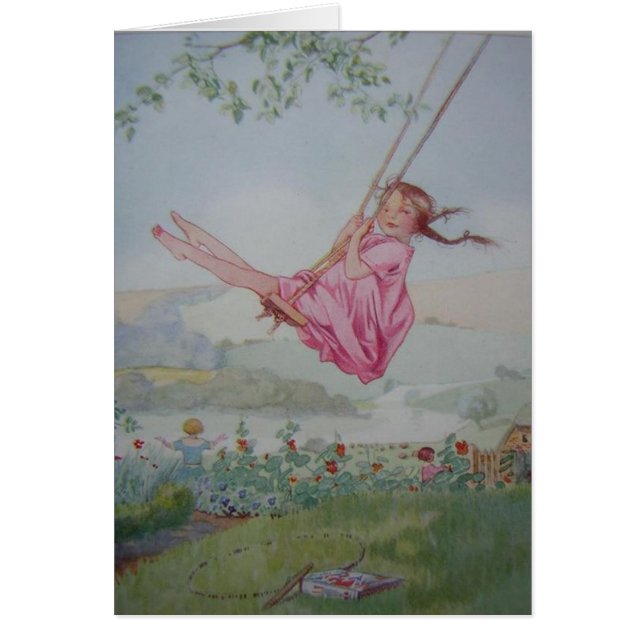 Vintage - Girl on a Swing, (Front)