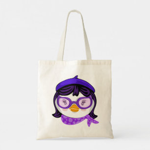 Vintage Girl Penguin Tote Bag