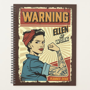 Vintage girl power strong women planner