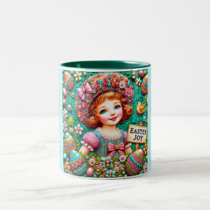 VINTAGE GIRL~ Very Sweet Two-Tone Coffee Mug