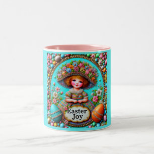 VINTAGE GIRL~ Very Sweet Two-Tone Coffee Mug
