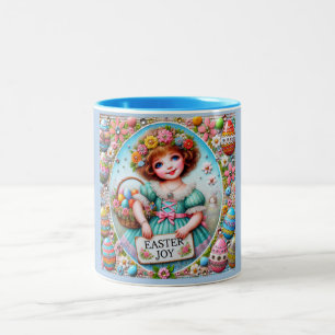 VINTAGE GIRL~ Very Sweet Two-Tone Coffee Mug